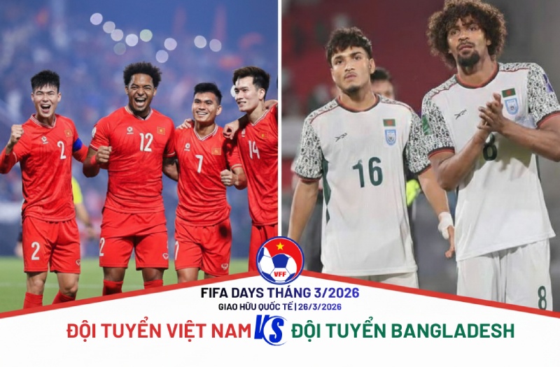 Vietnam national team plays a friendly match with Bangladesh at the end of March at Hang Day Stadium. Photo: VFF