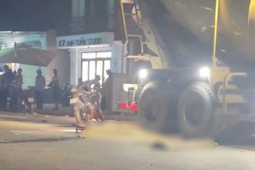 Scene of the accident that killed the groom before the wedding day. Photo: Mai Ngan