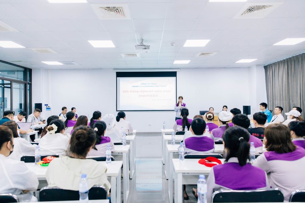 Merry & Luxshare Vietnam Company organizes periodic dialogues to better care for the rights and lives of workers. Photo: Nghe An Trade Union