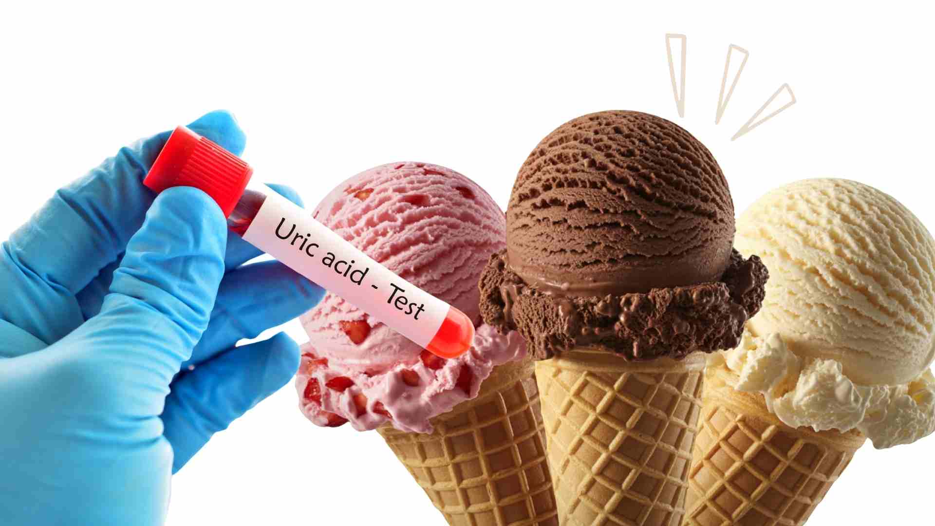 Eating too much ice cream can increase uric acid. Graphics: Ha May