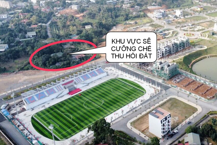 Cam Khe commune will enforce land recovery for 10 households to clear ground for the urban housing area and cultural and sports complex project. Photo: Cam Khe Commune People's Committee