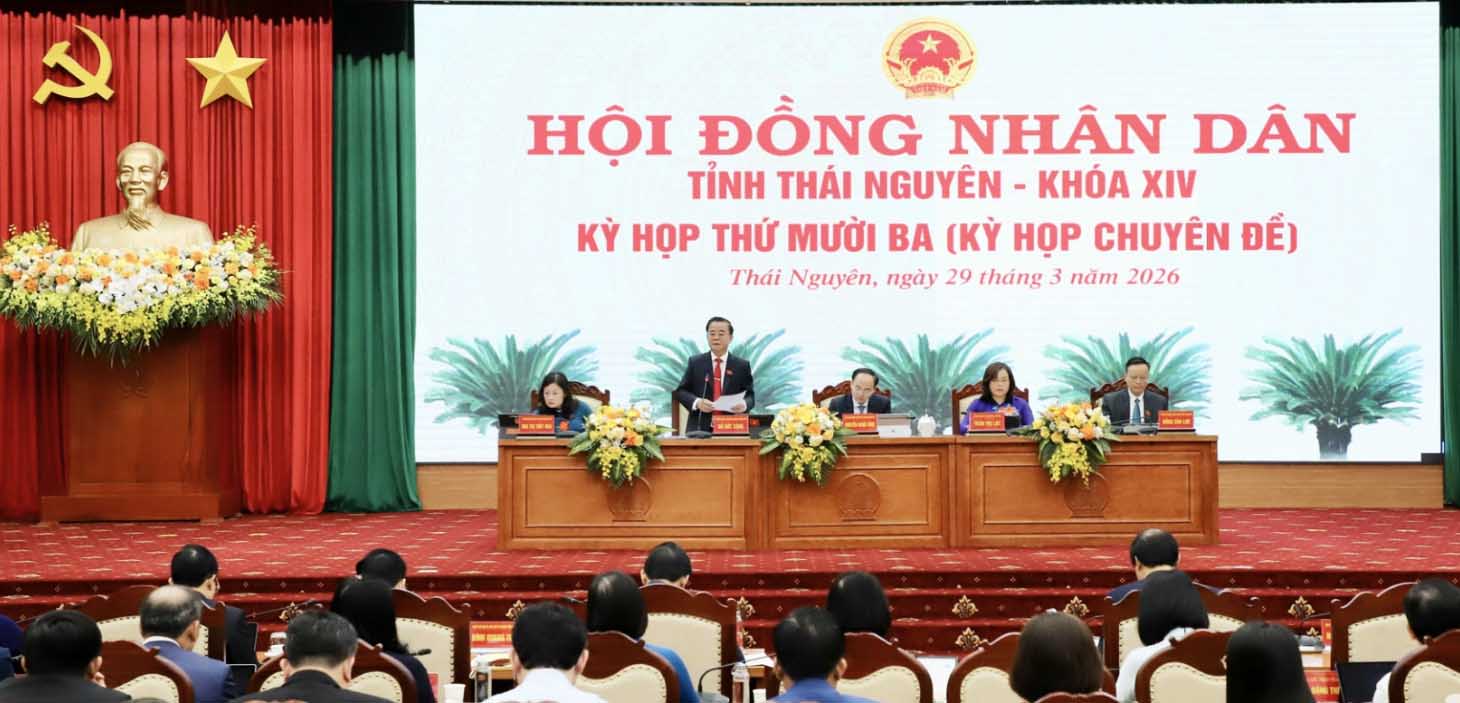 Last session of the 14th Thai Nguyen Provincial People's Council, term 2021-2026. Photo: Nong Vui.