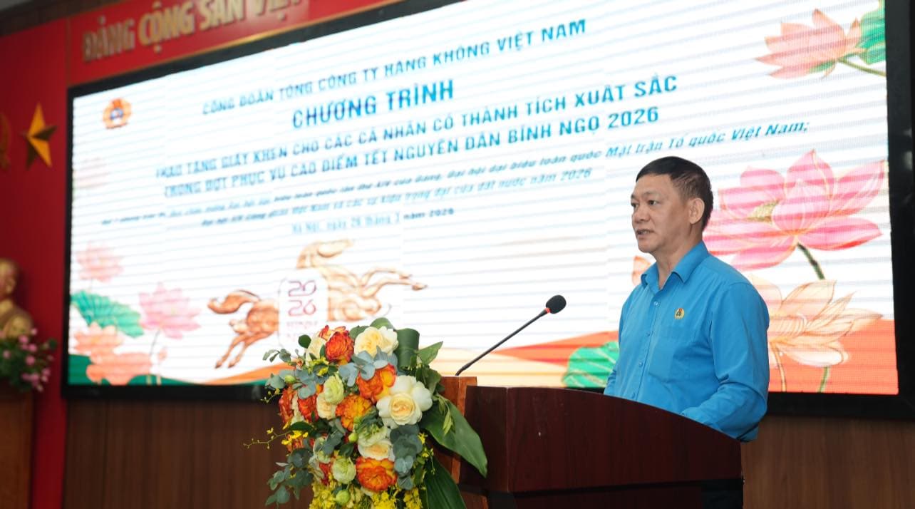 Ông Đào Mạnh Kiên phát biểu tại chương trình. Ảnh: Công đoàn ngành cung cấp