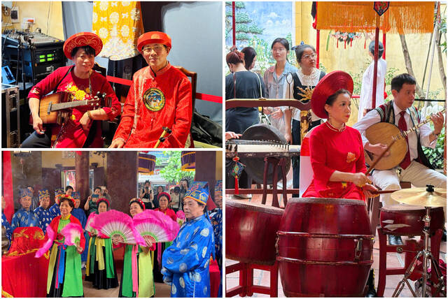 Bên cạnh đó, đội múa nghi lễ với trang phục sặc sỡ và những động tác quạt uyển chuyển, vừa mang tính biểu diễn vừa gắn chặt với nghi thức, tạo nhịp điệu thị giác cho buổi tế. Phường bát âm với các nhạc cụ dân gian như đàn, trống, chiêng, giữ vai trò dẫn nhịp, tạo âm hưởng linh thiêng xuyên suốt nghi lễ.