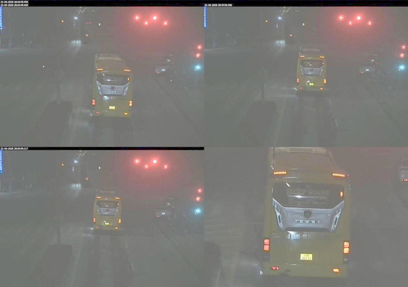 1 passenger car in Cao Bang fined for running a red light. Photo: Cao Bang Police