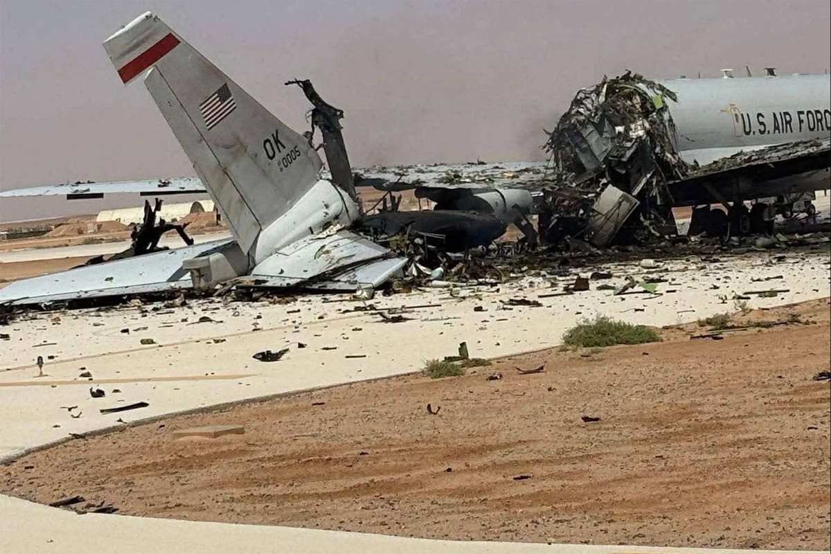Iran shot down a US E3 Sentry command aircraft at Prince Sultan Air Force Base, Saudi Arabia, March 29, 2026. Photo: AFP