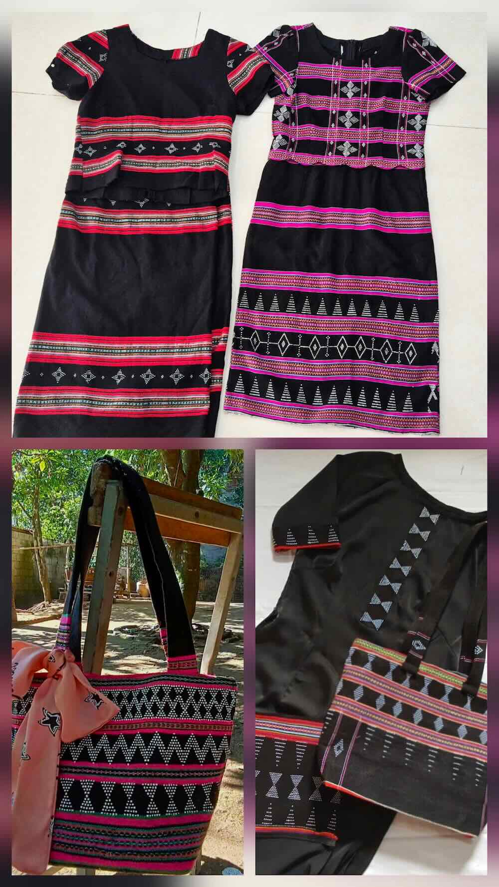 Trang phục truyền thống của phụ nữ Pa Kô sau khi được cách tân với nhiều kiểu dáng. Ảnh: K.S