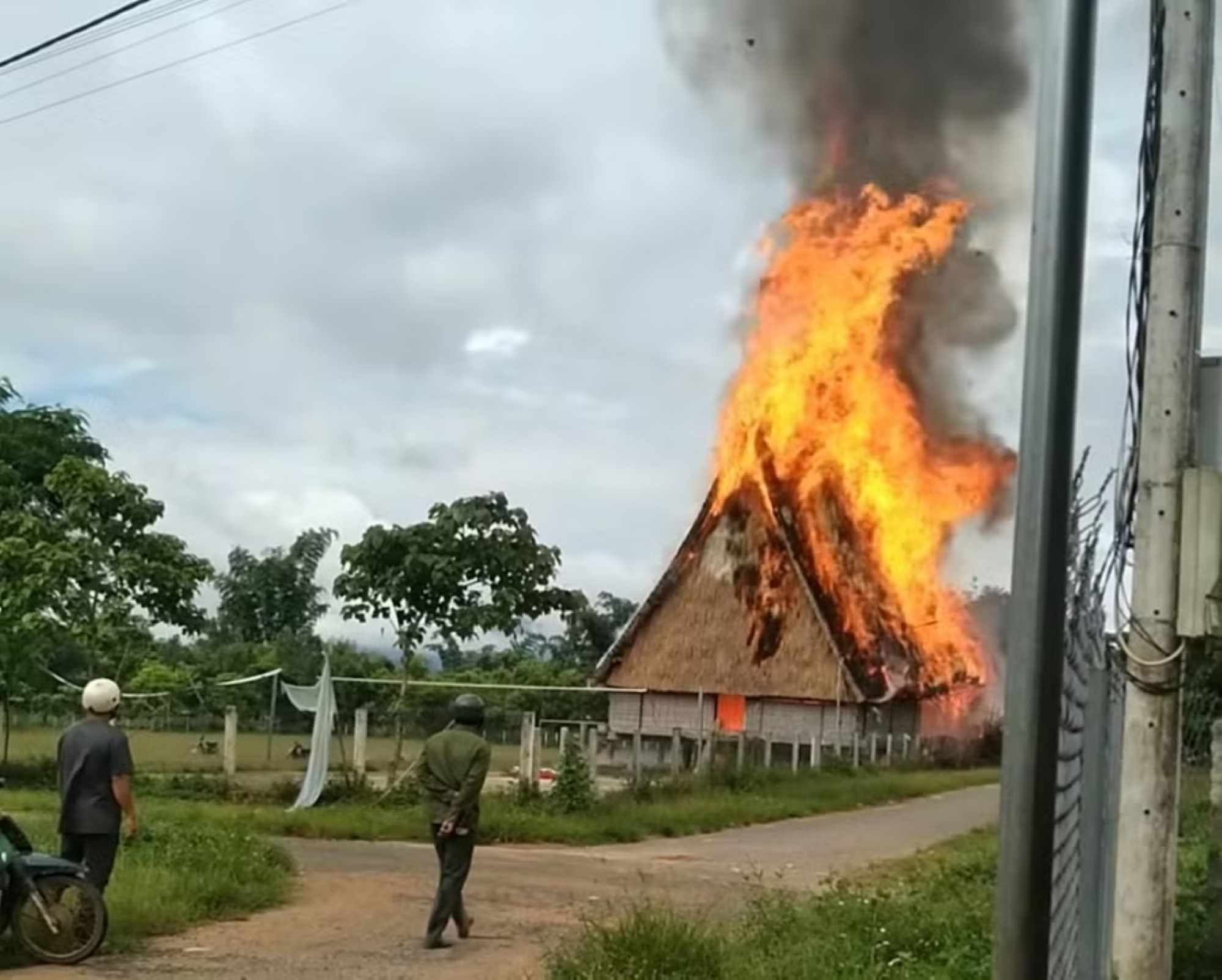 A communal house burned down in Gia Lai. Photo: THANH TUAN
