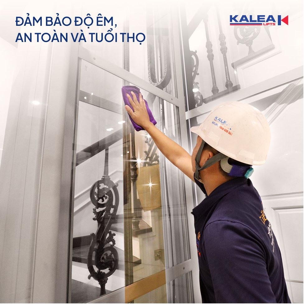Quá trình bảo trì định kỳ giúp thang máy gia đình vận hành ổn định, hạn chế lỗi phát sinh và tăng độ an tâm khi sử dụng. Ảnh: Kalea Lifts Việt Nam