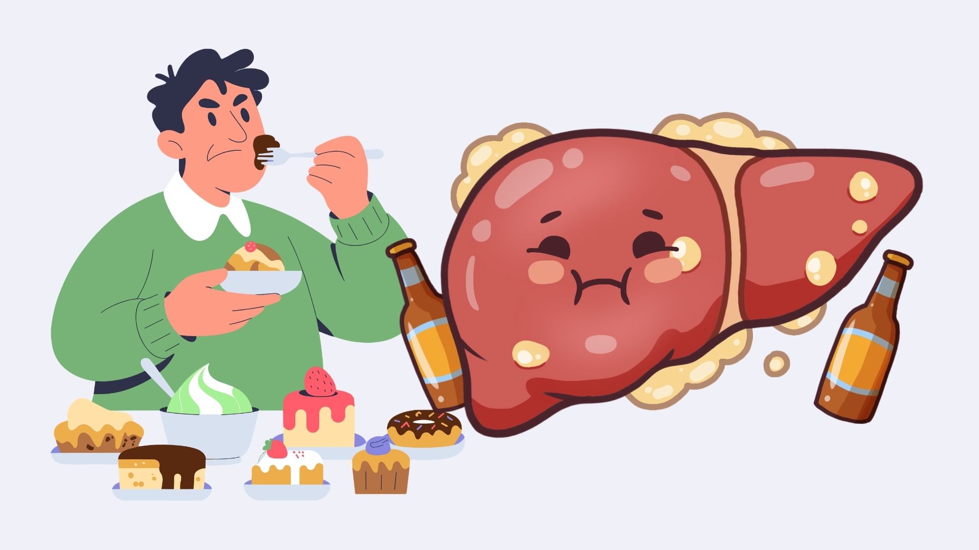 Fatty liver may be due to everyday habits. Graphics: Linh Dan
