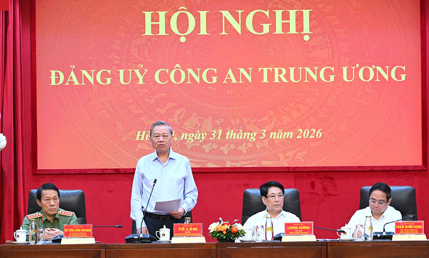 El Secretario General To Lam asistió a la Conferencia del Comité del Partido de la Policía Central y dio instrucciones a la fuerza de la Policía Popular. Foto: Ministerio de Seguridad Pública