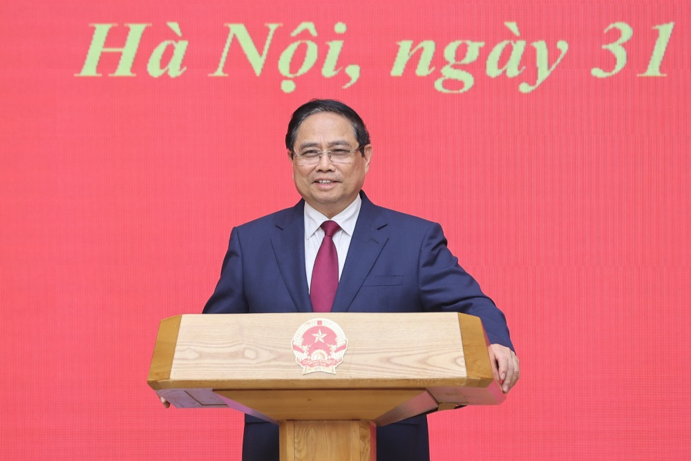 Thủ tướng Chính phủ nhấn mạnh Đại học Quốc gia Hà Nội cần từng bước vươn tầm, vào nhóm 500 đại học hàng đầu thế giới. Ảnh: VGP