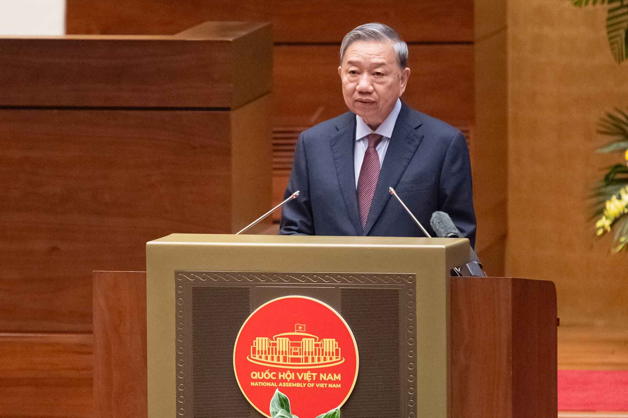 General Secretary To Lam speaks at the conference. Photo: Pham Thang