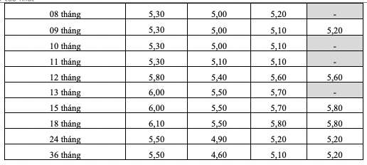 Biểu lãi suất tiết kiệm online của HDBank. Ảnh: HDBank  