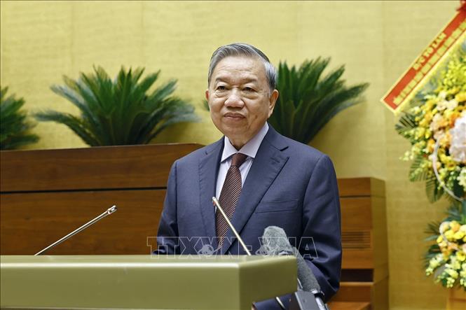 General Secretary To Lam delivers a directive speech. Photo: Doan Tan/VNA