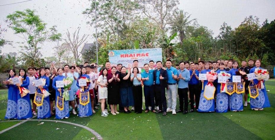 Long Hanh Thien Ha Co., Ltd. Trade Union organizes 2026 Workers' Football Tournament to create a useful playground, connecting workers. Photo: Thanh Hoa Trade Union