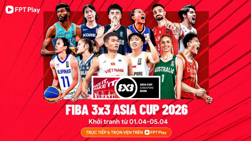 FPT Play broadcasts the FIBA 3x3 Asia Cup 2026 basketball tournament. Photo: FPT Play