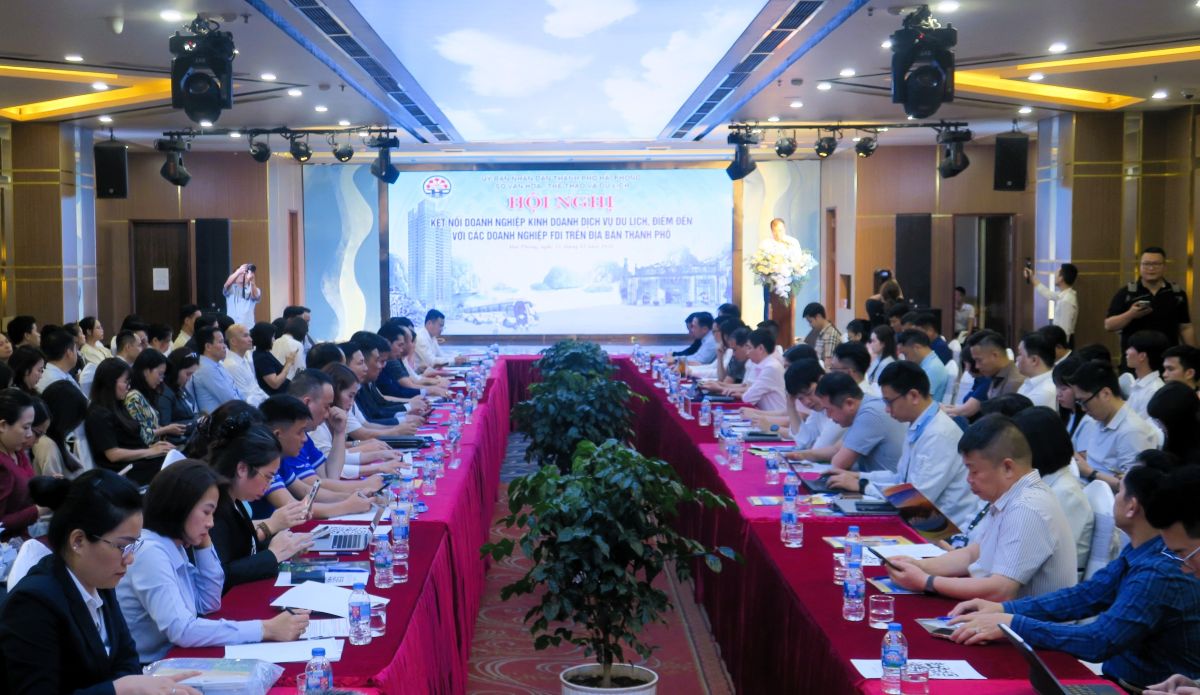 Hội nghị kết nối doanh nghiệp kinh doanh dịch vụ du lịch, điểm đến với các doanh nghiệp FDI trên địa bàn thành phố. Ảnh: Cổng TTĐT Hải Phòng