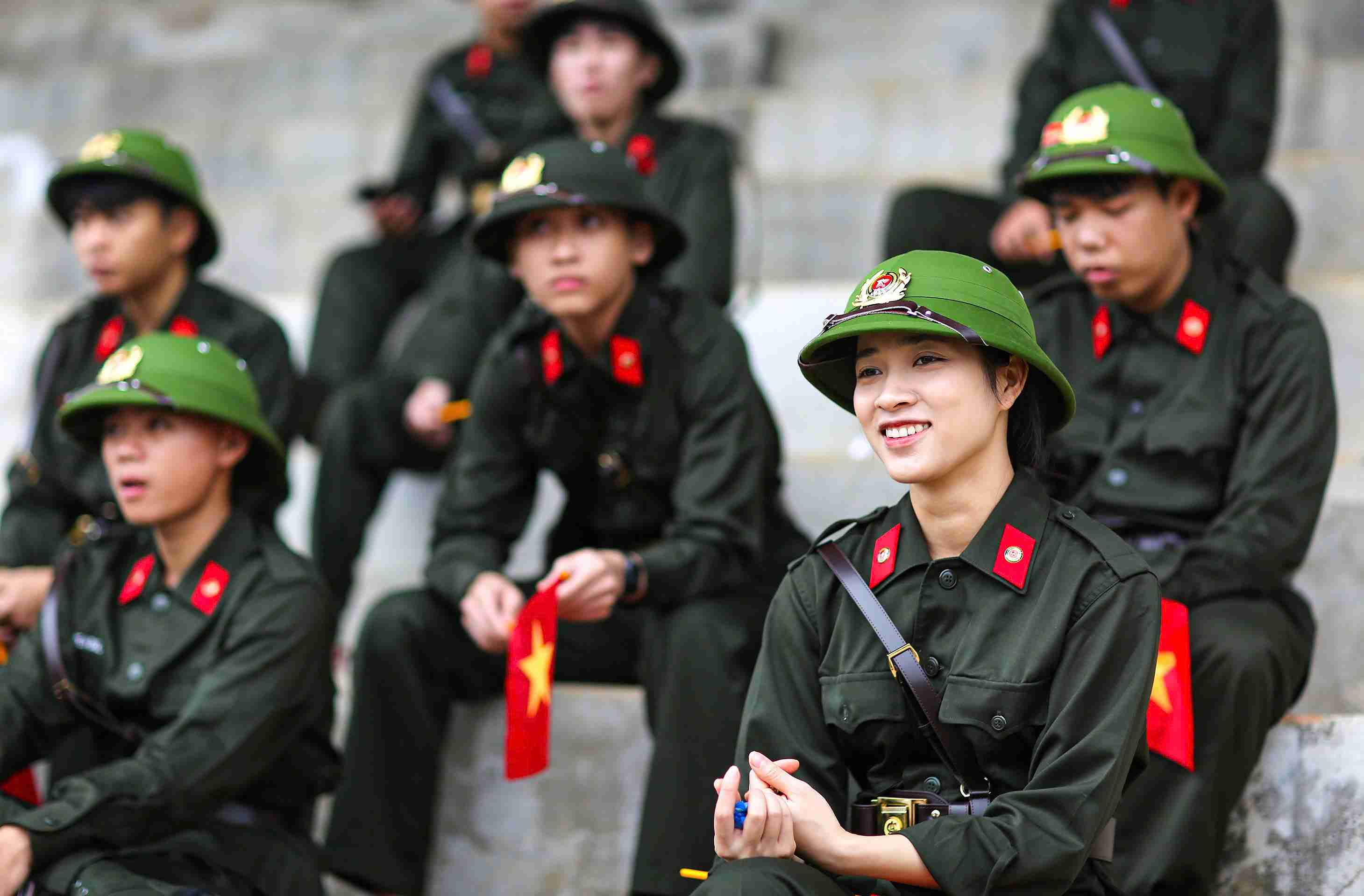 Nữ tân binh Đinh Thị Trang tại Hội trại tòng quân Khu vực 3 - Bảo Lâm (Lâm Đồng). Ảnh: Phúc Khánh