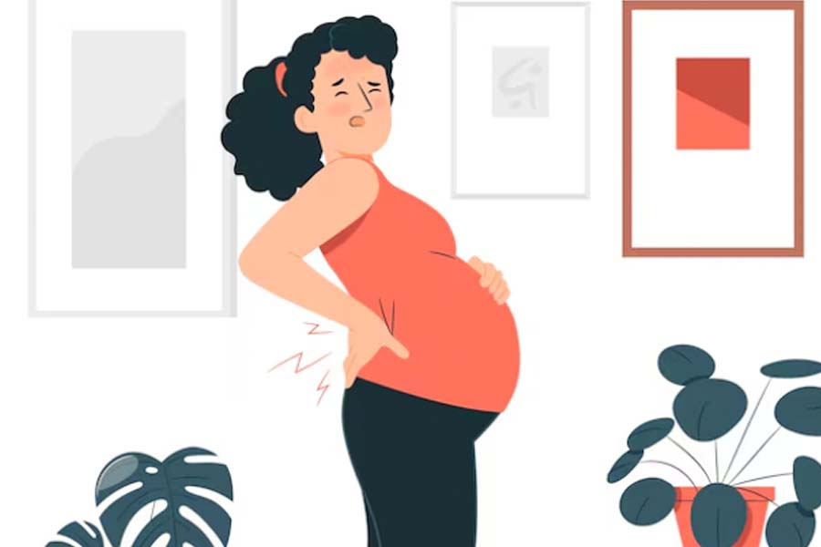 Common posture mistakes leading to back pain during pregnancy. Graphics: Thien Nhan