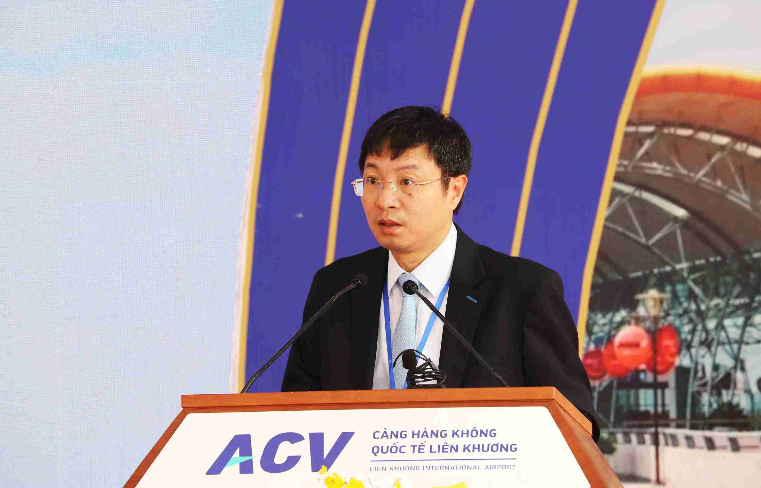 Ông Nguyễn Cao Cường - Phó Tổng Giám đốc ACV phát biểu tại lễ khởi công. Ảnh: Phúc Khánh 