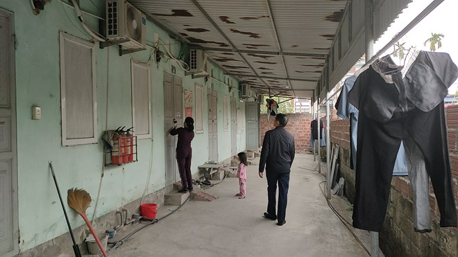 Một khu nhà trọ công nhân trên địa bàn phường Thủy Nguyên. Ảnh: Băng Tâm
