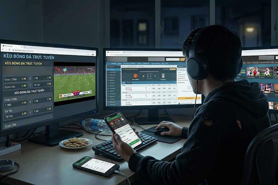 Ảnh minh họa cho vụ việc Công an tỉnh Gia Lai triệt xóa nhóm đối tượng cá độ bóng đá qua mạng. Ảnh: AI