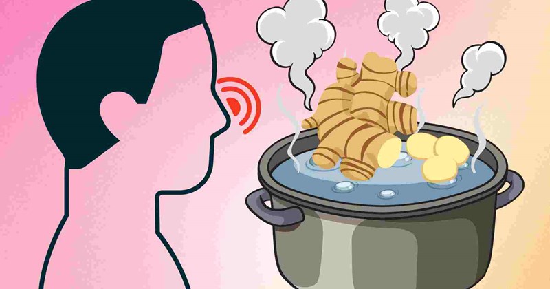 Xông hơi gừng giúp giảm triệu chứng viêm xoang khi trời lạnh