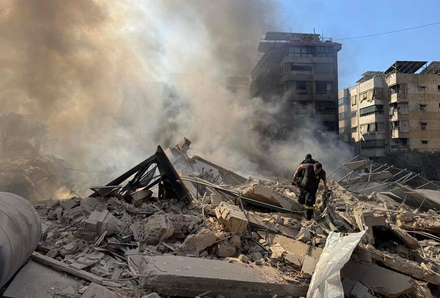 Israel's airstrike on the outskirts of Beirut, Lebanon amid widespread conflict in the region. Photo: Xinhua