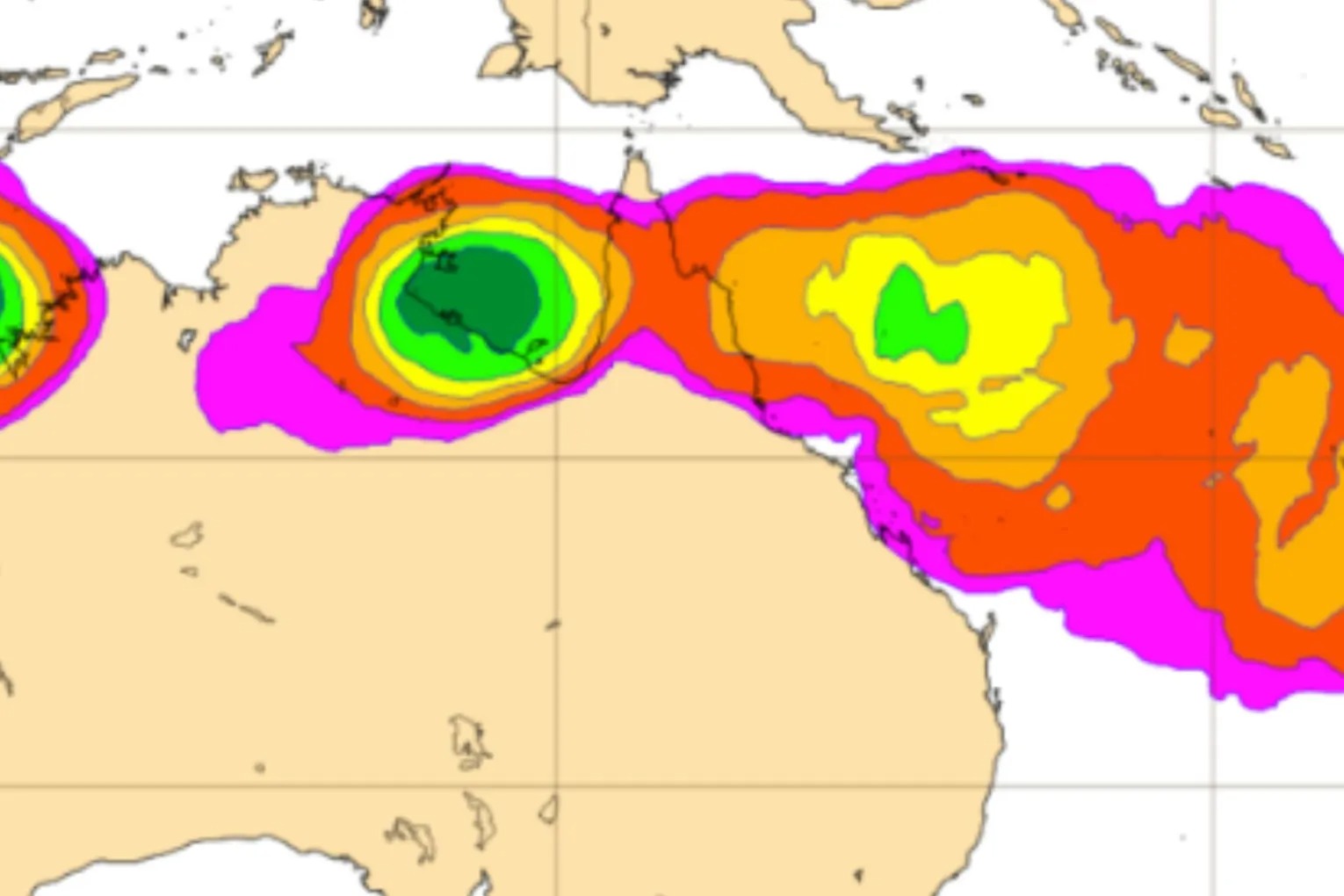 La dépression tropicale est susceptible de se transformer en tempête tropicale et de toucher terre en Australie dans les prochains jours. Photo: BOM