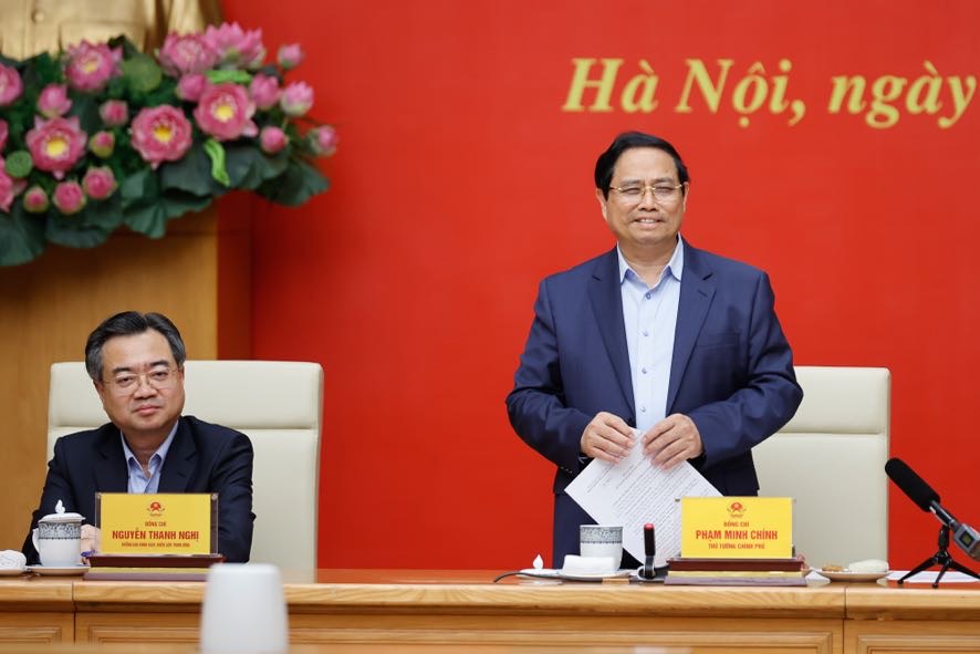 Prime Minister Pham Minh Chinh speaks at the conference announcing the decision to inspect and supervise by the Politburo and the Secretariat in 2026 for the Standing Committee of the Government Party Committee. Photo: Nhat Bac