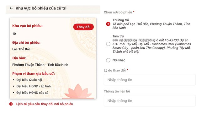 Công dân có thể đăng ký bỏ phiếu ở nơi tạm trú qua VNeID