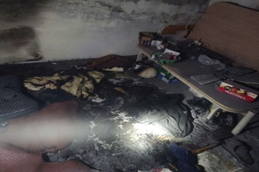 Hiện trường bên trong căn hộ xảy ra cháy. Ảnh: Công an Hà Nội