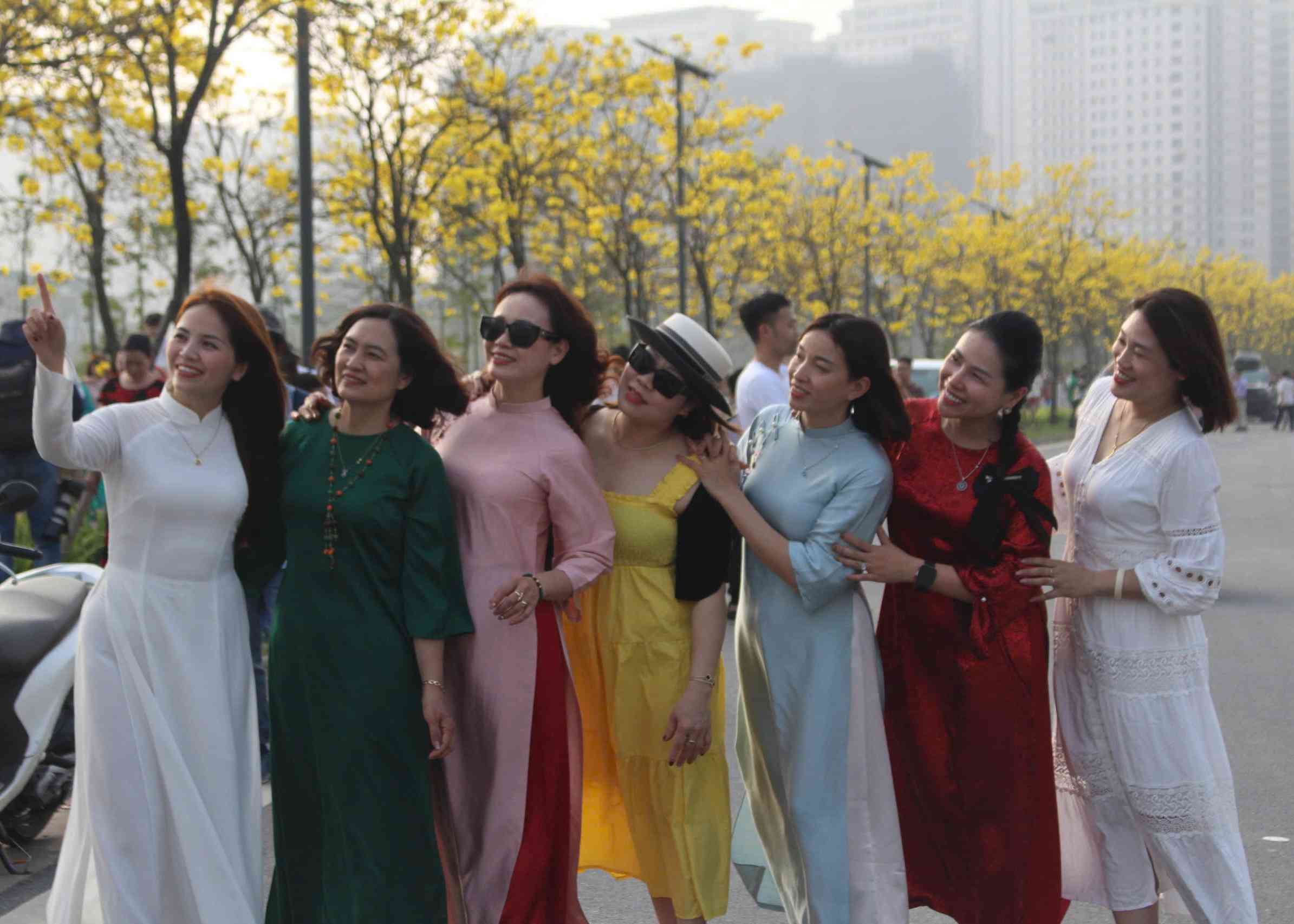 Con đường hoa phong linh nườm nượp khách check-in ở Hà Nội. 