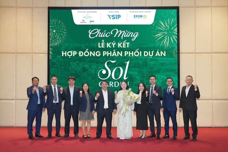 Hợp tác giữa Chủ đầu tư VSIP Hải Phòng và đơn vị phân phối uy tín EximRS hứa hẹn sẽ tạo nên sự bùng nổ cho thị trường bất động sản Thủy Nguyên đầu năm 2026. Ảnh: Sol Garden