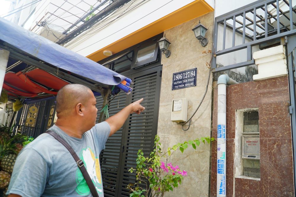  Số nhà nhiều xuyệt ở con hẻm đường Huỳnh Tấn Phát, TPHCM.  Ảnh: Minh Tâm
