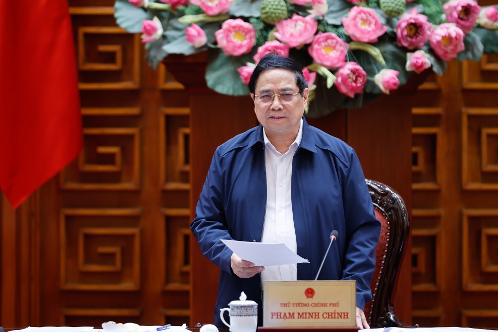 Prime Minister Pham Minh Chinh directs tasks for the North-South high-speed railway project. Photo: VGP