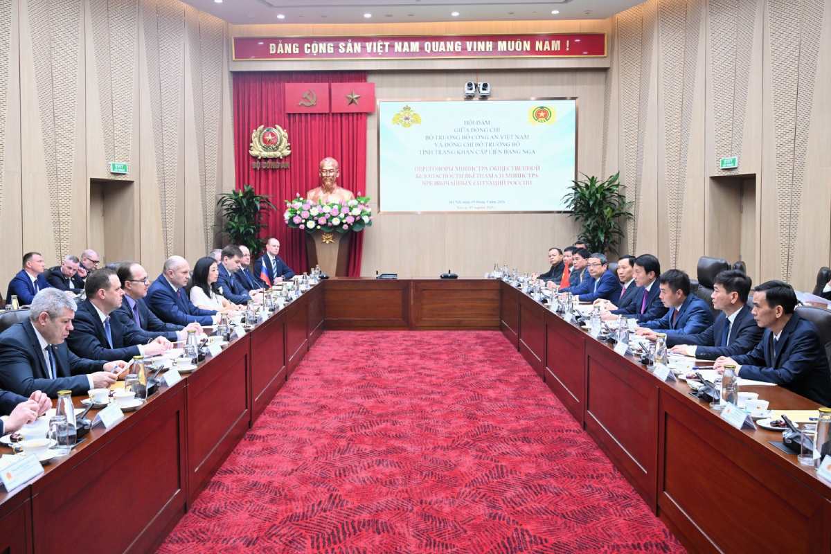 Quang cảnh buổi hội đàm. Ảnh: Bộ Công an