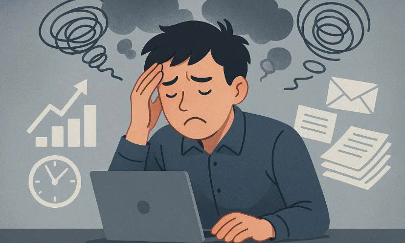 Monitoring the risk of mental disorders from academic and work pressure. Graphics: Huong Giang