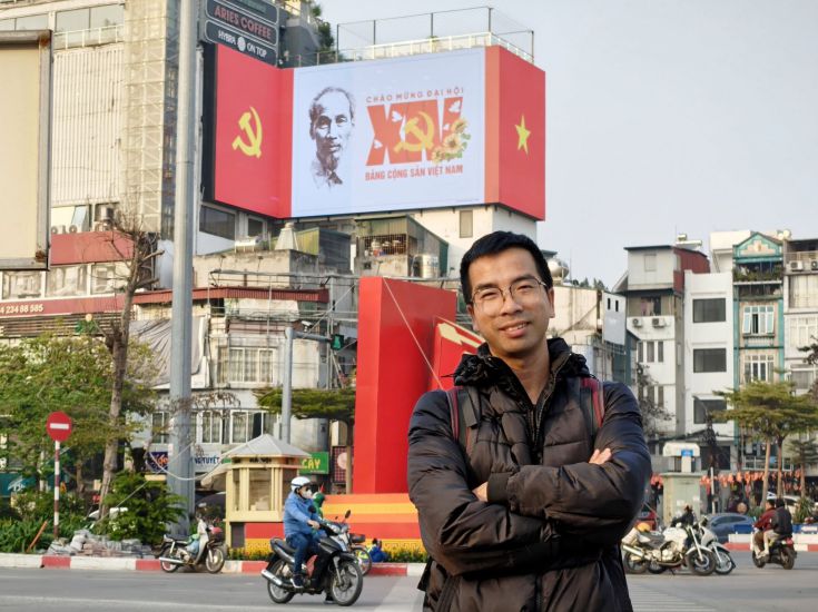 Young artist Nguyen Duy Thanh. Photo: Character provided