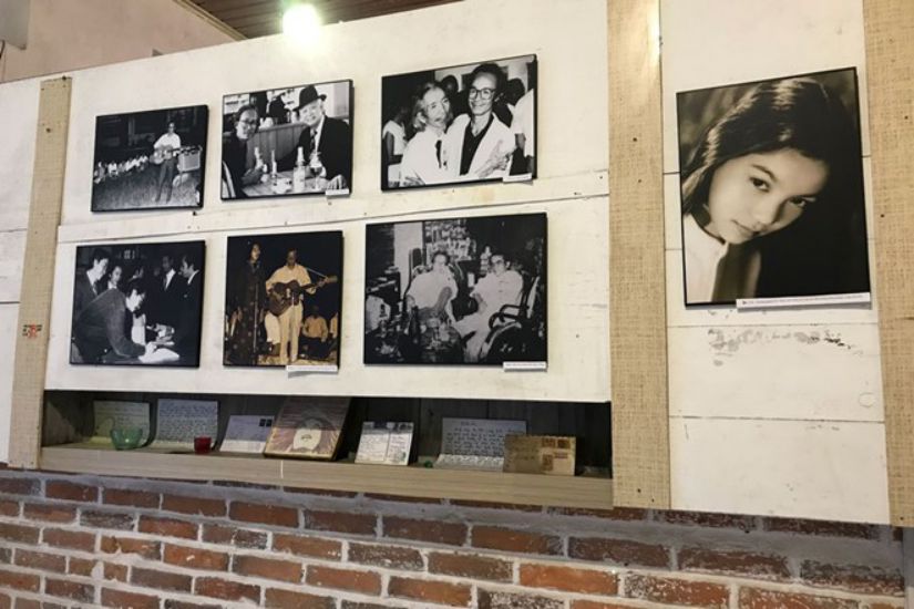 Images and memorabilia related to musician Trinh Cong Son are displayed in Gac Trinh. Photo: Tuong Minh