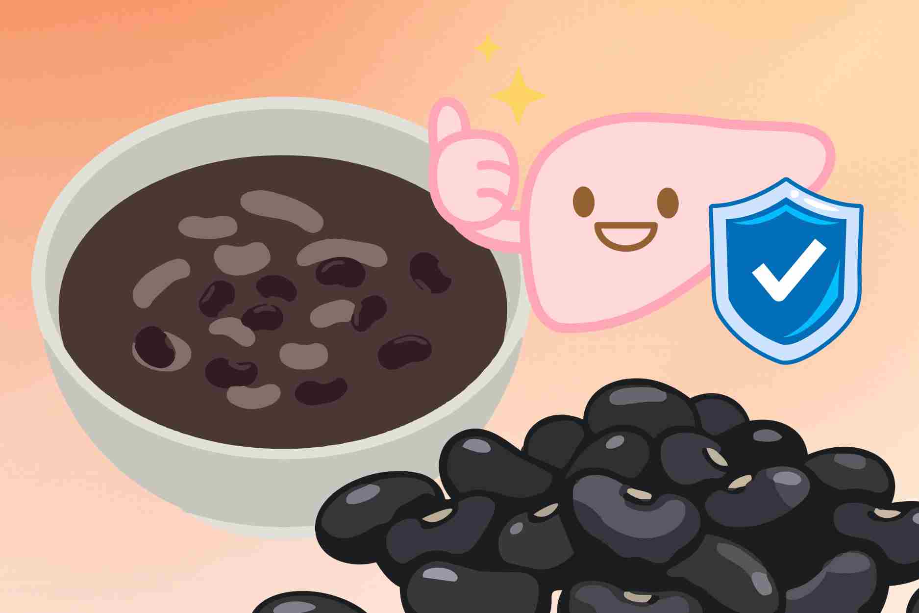 Drinking roasted black bean water helps detoxify the liver