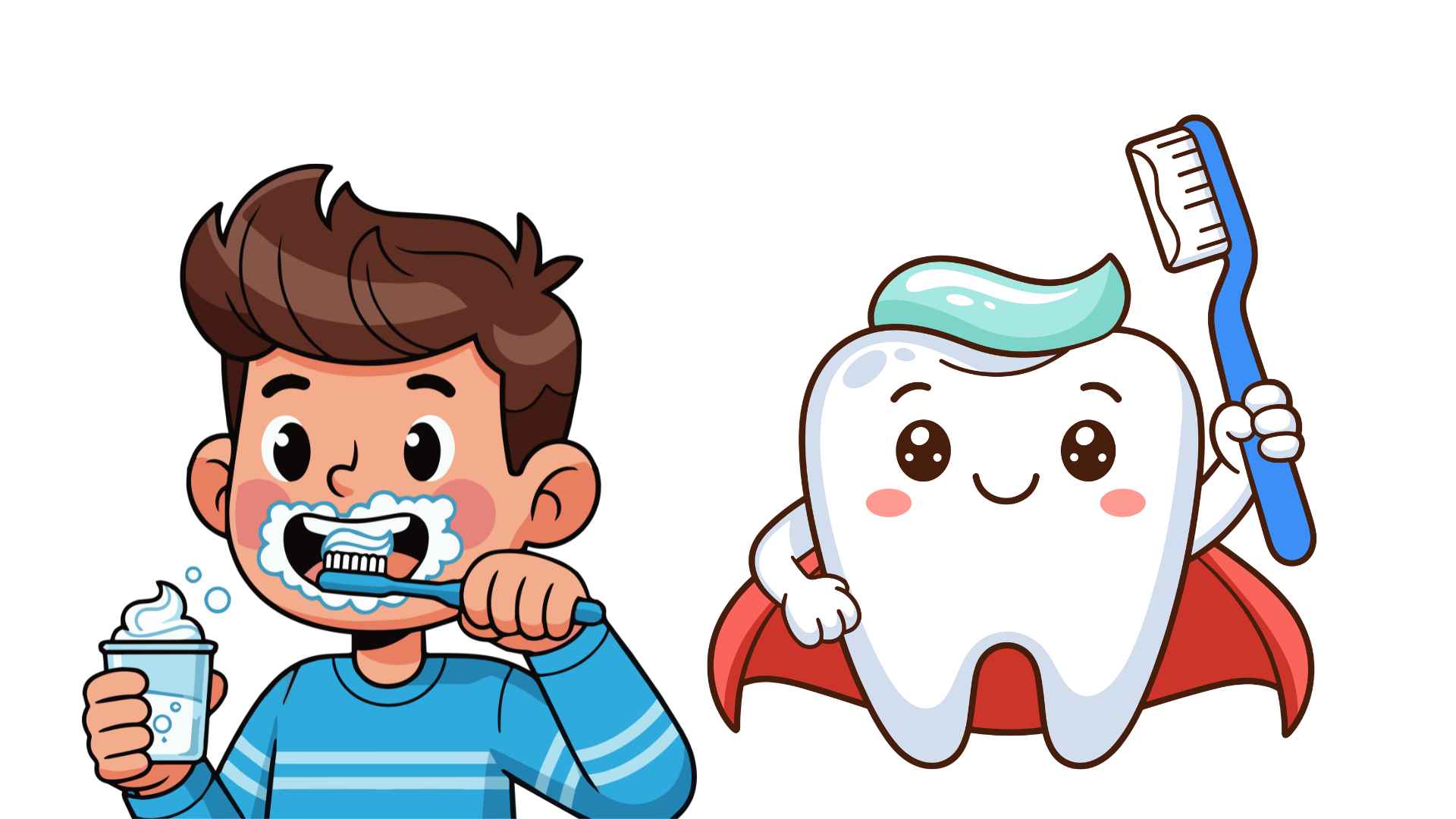 Brushing teeth properly helps remove plaque from teeth thoroughly. Graphic photo: Huong Son