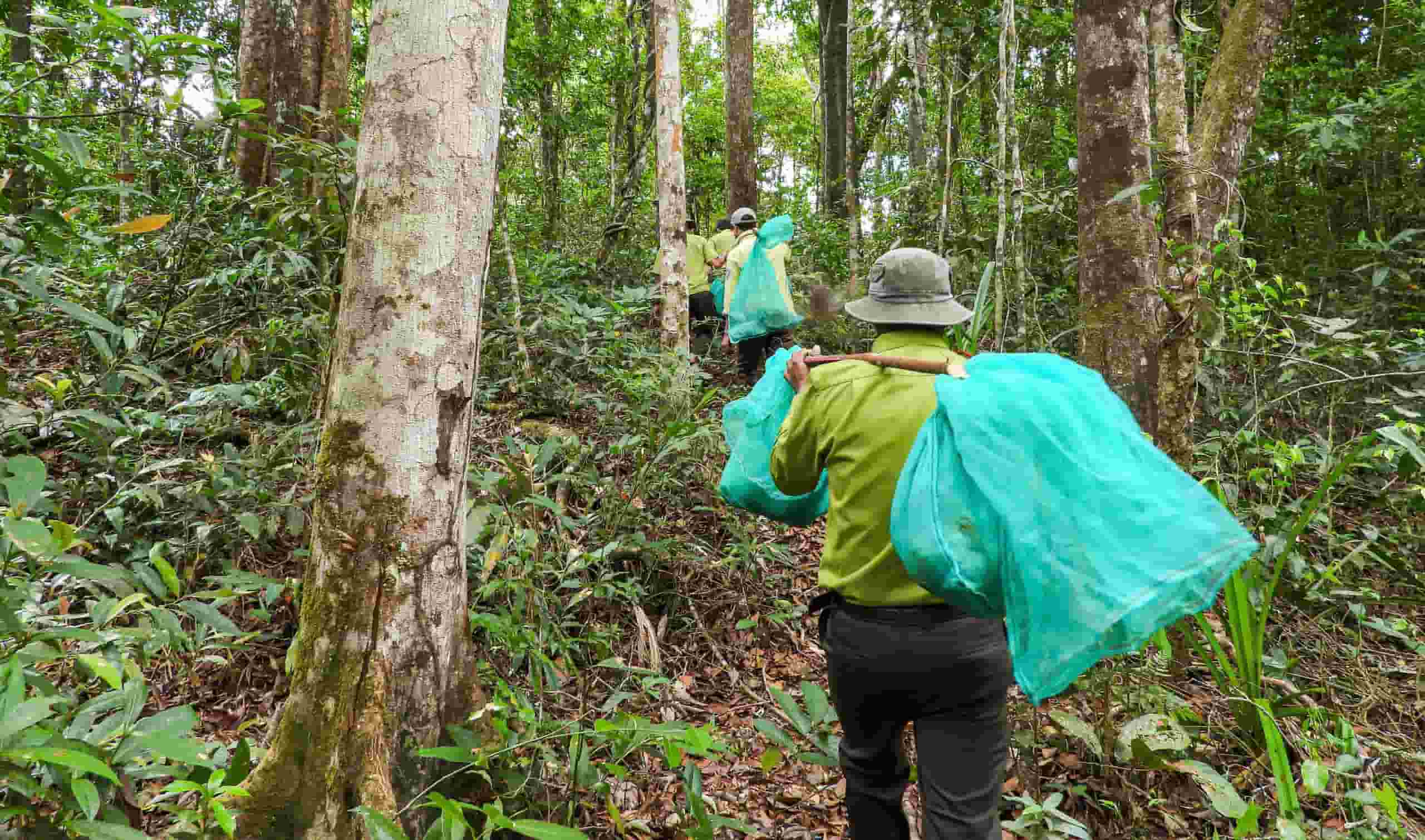 Forest rangers of Kon Ka Kinh National Park bring released animals back to the natural forest. Photo: Kon Ka Kinh NP