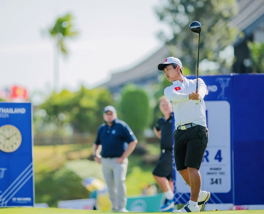 Golfer Ho Anh Huy rises 1 place in the latest rankings. Photo: VGA