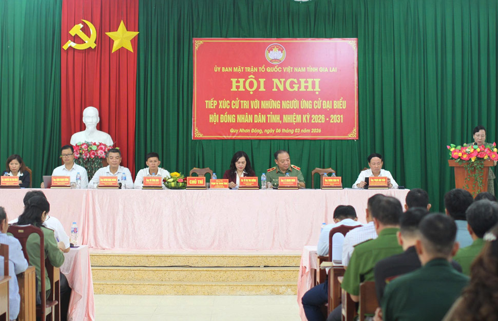 Voter meeting conference with candidates for delegates of the People's Council of Gia Lai province, term XIII, 2026-2031 at constituency No. 1. Photo: Hoai Phuong