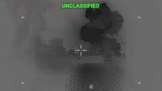 Iranian aircraft carrier IRIS Shahid Bagheri attacked by the US on June 6. 3. Photo: US Central Command