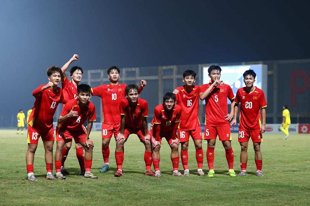 U17 Vietnam is in Group A of the 2026 U17 Southeast Asian Championship. Photo: VFF