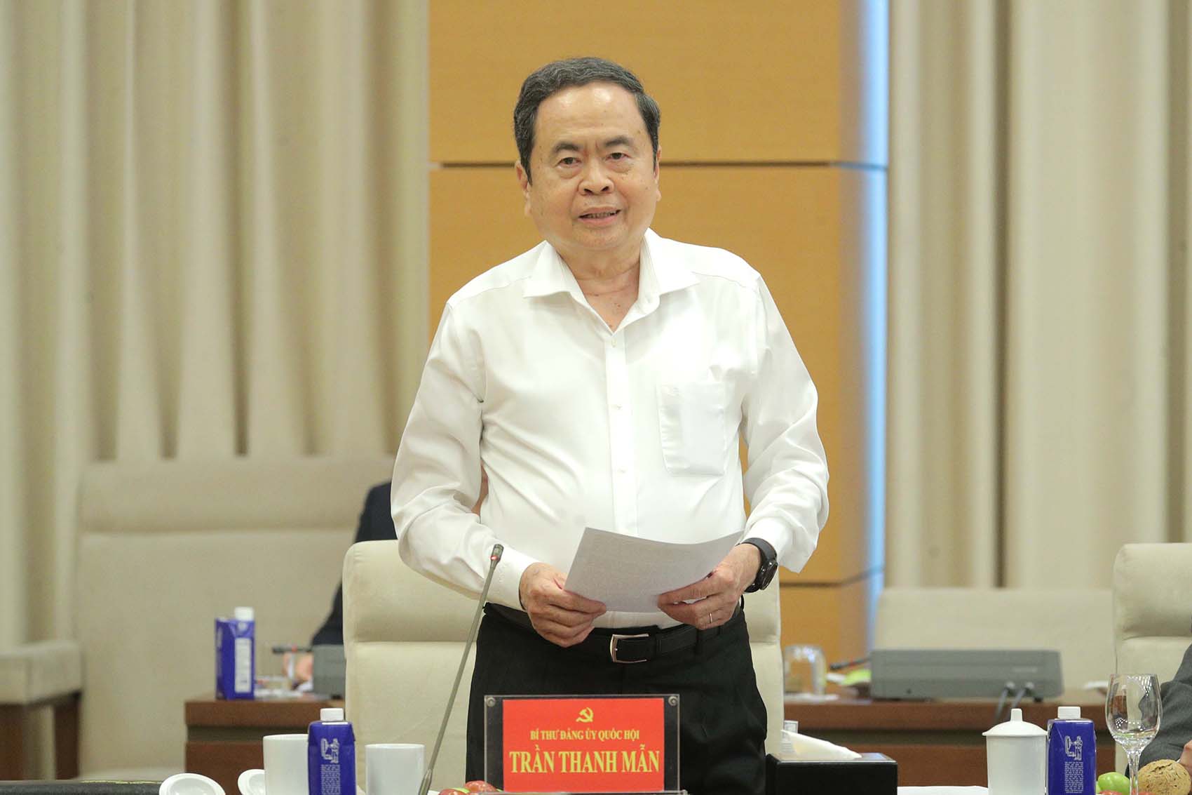 Ủy viên Bộ Chính trị, Chủ tịch Quốc hội Trần Thanh Mẫn. Ảnh: Hồ Long.