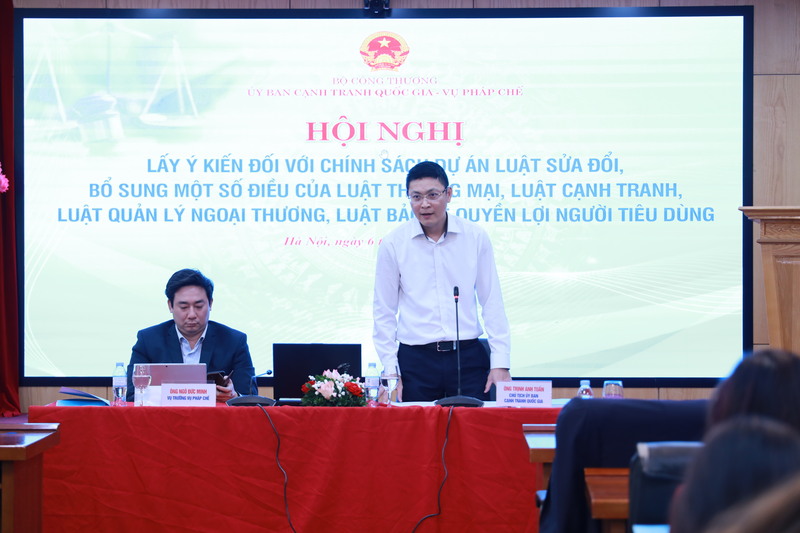 Conference to collect opinions on the draft Law amending and supplementing a number of articles of the Commercial Law, Competition Law, Foreign Trade Management Law, Law on Protection of Consumer Rights. Photo: Ministry of Industry and Trade